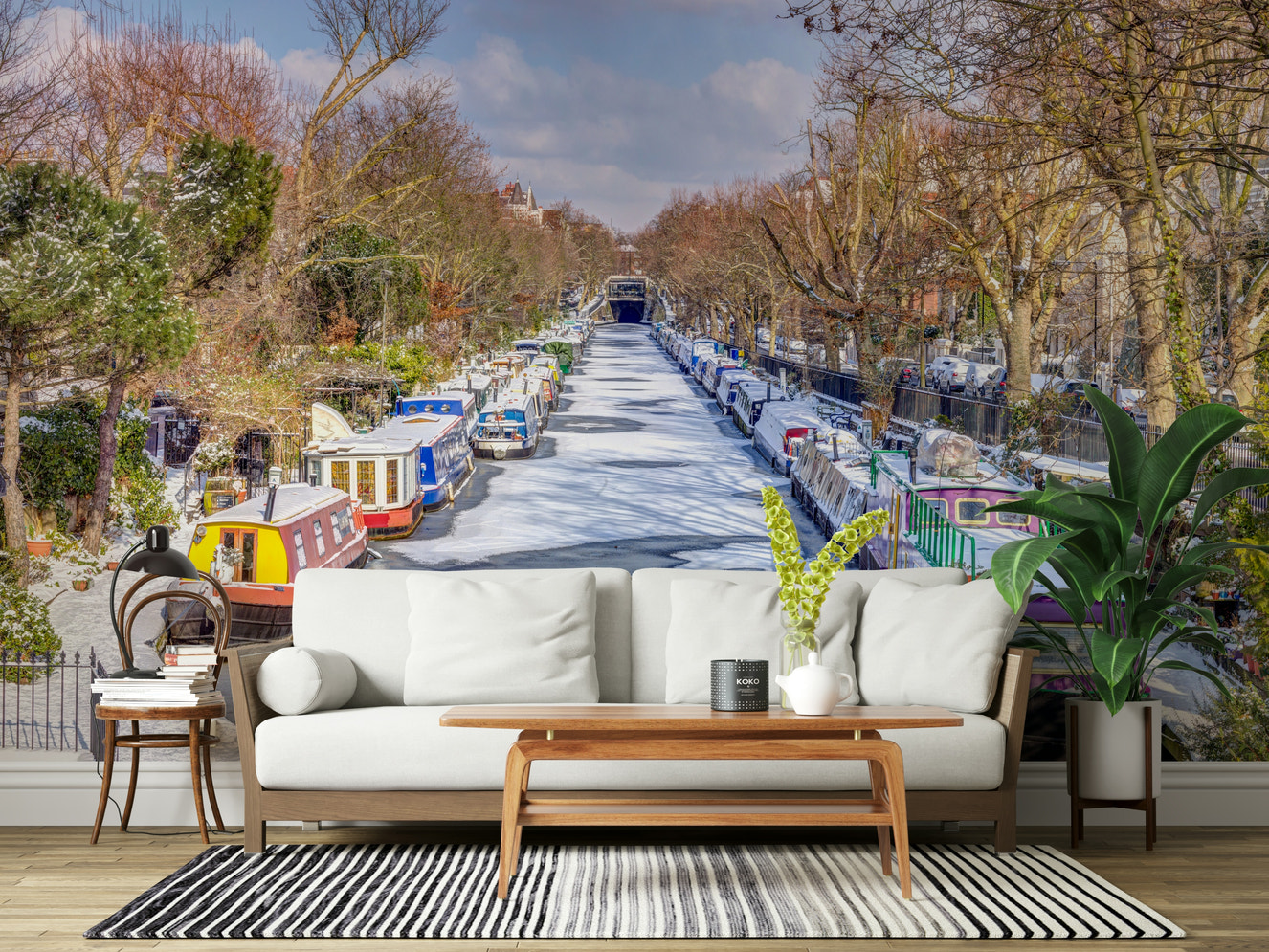 London's Frosted Waterways Wall Mural
