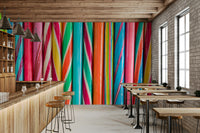Fun and vibrant rock sweets wall mural for a sweet vibe

