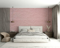 Soft pink brick mural for a soothing, peaceful space

