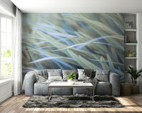 Elegant wavy grass wall mural with soothing colors

