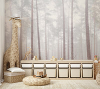 Peaceful tree silhouettes mural wallpaper

