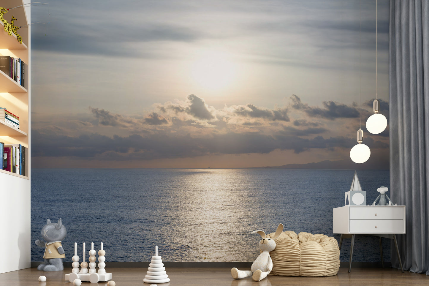 Ocean's Golden Embrace Wall Mural