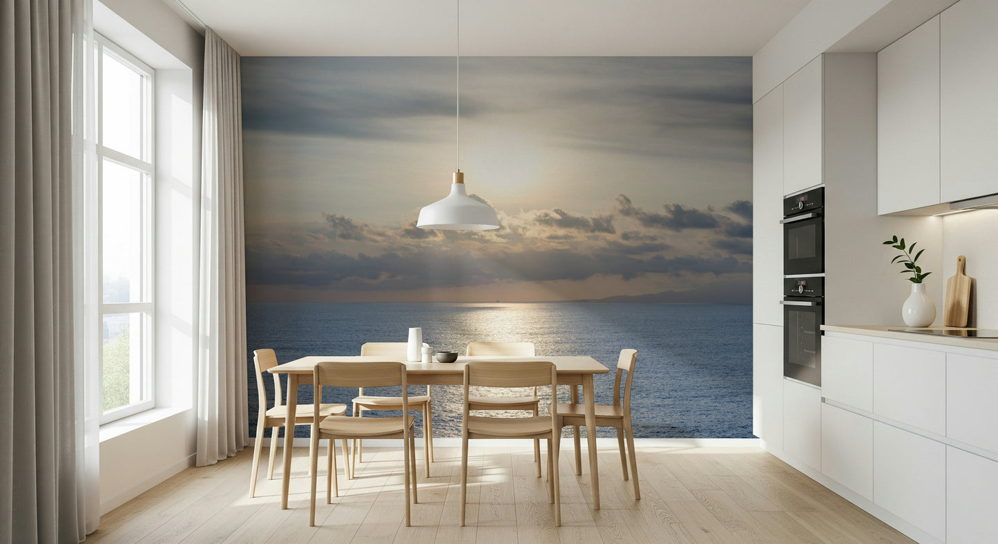 Ocean's Golden Embrace Wall Mural