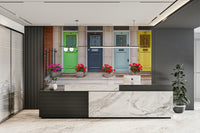 Colorful front doors mural

