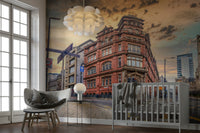 Evening lane wall mural

