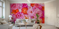 Colourful floral mural wallpaper

