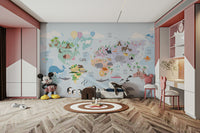 Fun geography mural for kids

