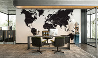 Modern world map wall mural

