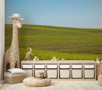 Wide open field wall mural

