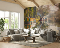 Woodland canal path wallpaper

