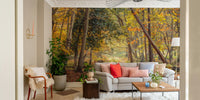 Fall woodland trail mural for a calming home design

