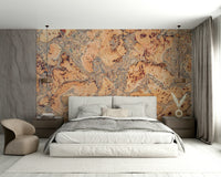 Organic cork canvas mural creating a cozy atmosphere

