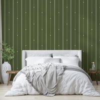 Olive drab striped wallpaper for timeless, nature-inspired decor

