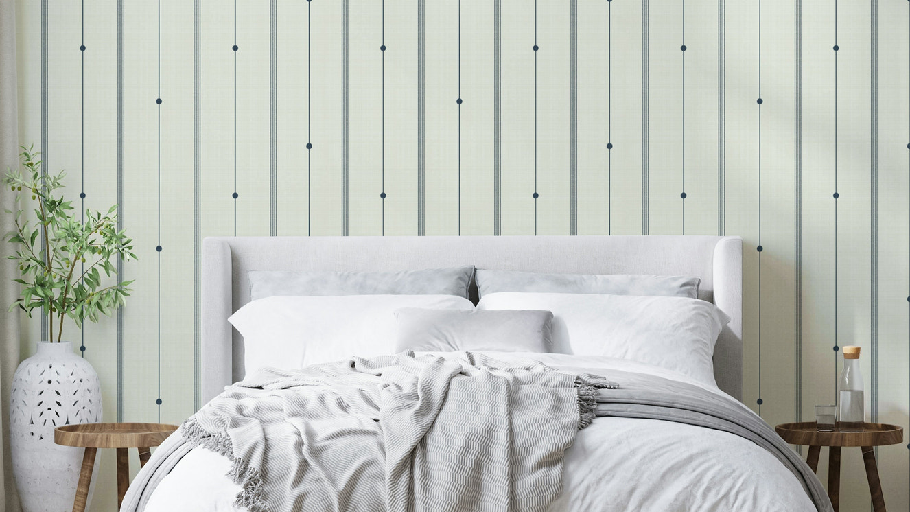 Refined Minimal Stripes Buttercream-Blue Wallpaper with soft stripes

