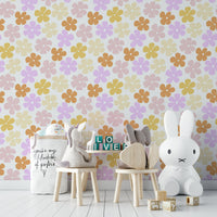 Light pastel floral wallpaper perfect for bedrooms

