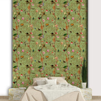 Exotic tree mural with bats and butterflies

