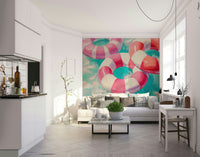 Mid-century modern mural with splashy charm

