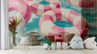 Flowing mural with cloud-like softness and motion

