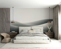 Natural desert mural with sculpted dune lines

