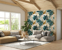 Lush green wallpaper for urban interiors

