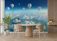 Floating cloud wall design in modern space

