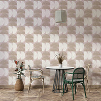 Geometric mid-century design in bold warm tones

