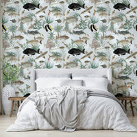 Light blue and sand-toned Oceania wall finish

