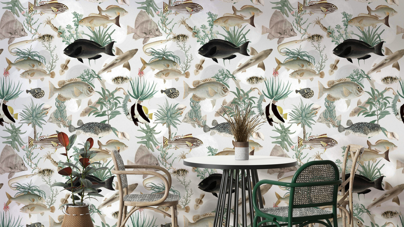 Oceania Wallpaper with soft wave-inspired design

