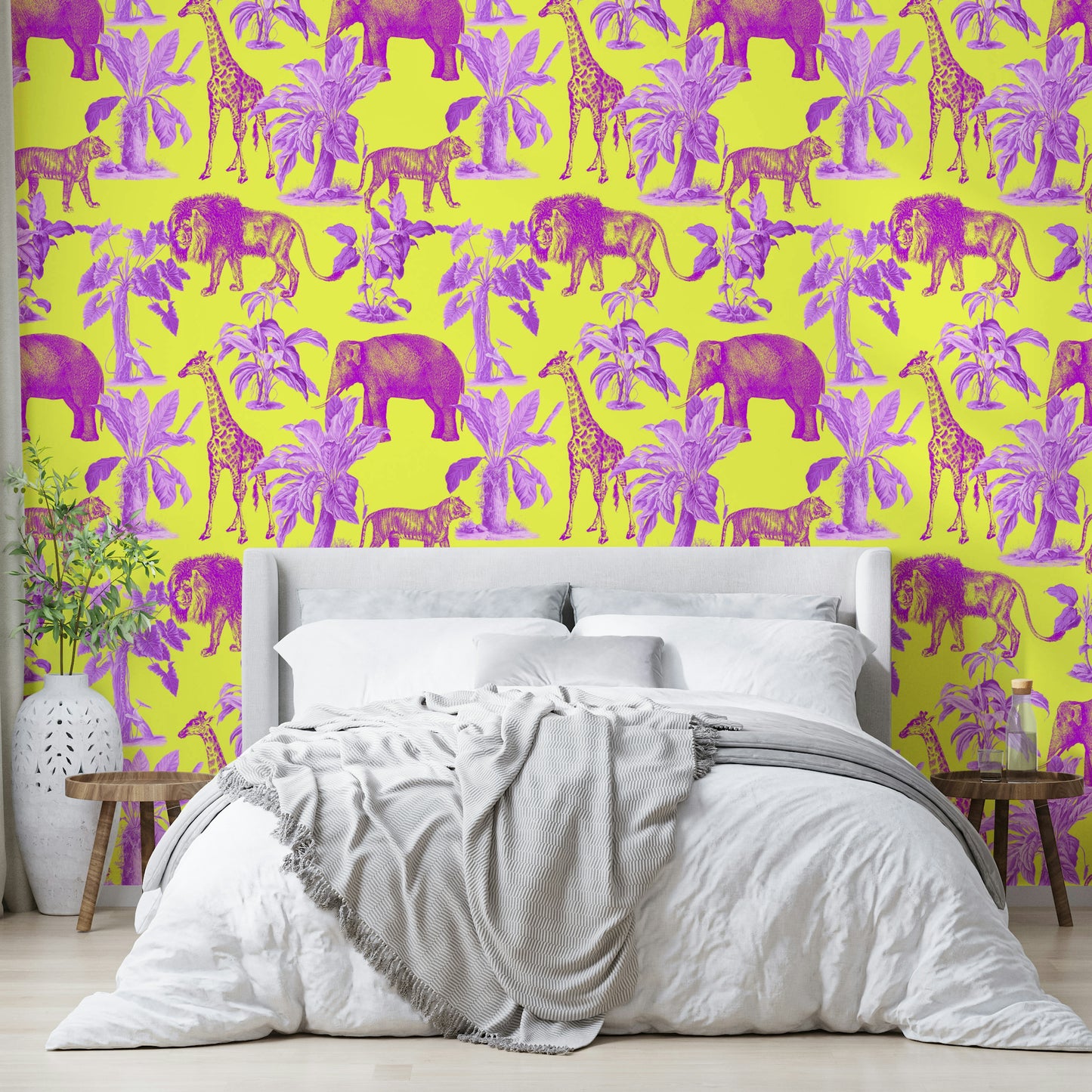 Living room featuring Silva Wallpaper backdrop

