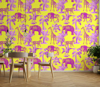 Minimalist green wallpaper with nature detailing

