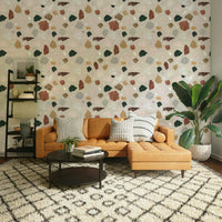 Classical motif wallpaper inspired by Vitruvian design

