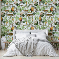 Wild Savana mural with a natural color palette

