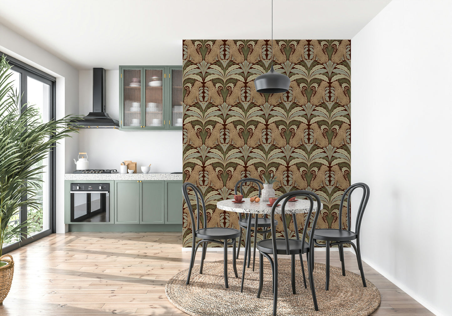 Leopard's Eden: A Botanical Sanctuary Wallpaper⁠