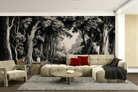 Into the Forest mural with soft off-white background

