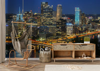 Urban cityscape mural for home decor

