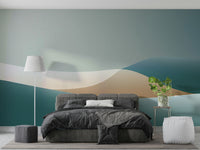 Calm pastel ombré wall mural in soft tones

