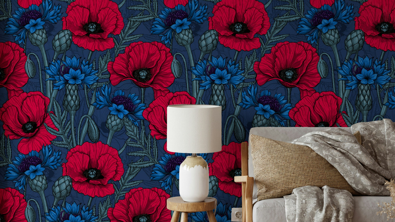 Detailed botanical wallpaper for walls featuring artichoke buds

