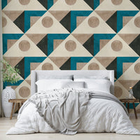 Teal and white wallpaper for vintage-inspired décor

