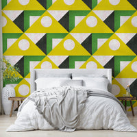Wall mural featuring mustard yellow vintage design


