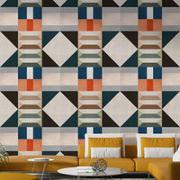 Wallpaper for walls in a vintage green palette

