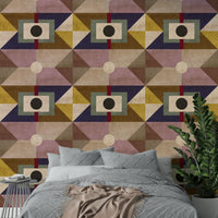 Vintage-inspired wallpaper with classic geometry

