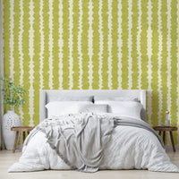 Fresh chartreuse wallpaper with pebble design for bedrooms

