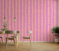 Stylish vertical stripes in lilac and peach wallpaper

