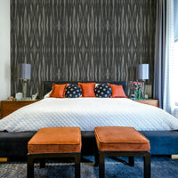 Minimalist geometric charcoal wallpaper for bedrooms

