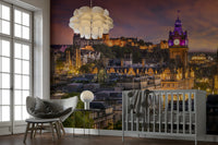 Stunning sunset over Edinburgh mural wallpaper

