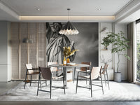 Vibrant Statue of Liberty wall mural with city backdrop

