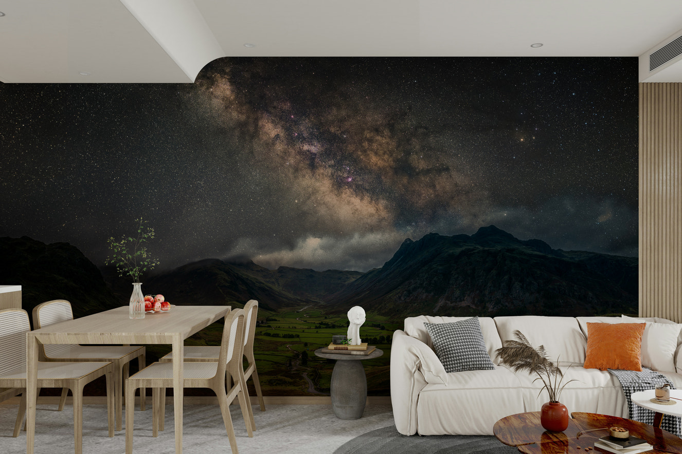The Milky Way mural with stars and galaxies

