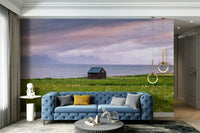 Wall mural creating a peaceful retreat with coastal charm

