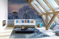 Elegant, peaceful moonlit meadow for a calming room vibe

