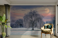 Wall mural offering a magical, serene winter landscape


